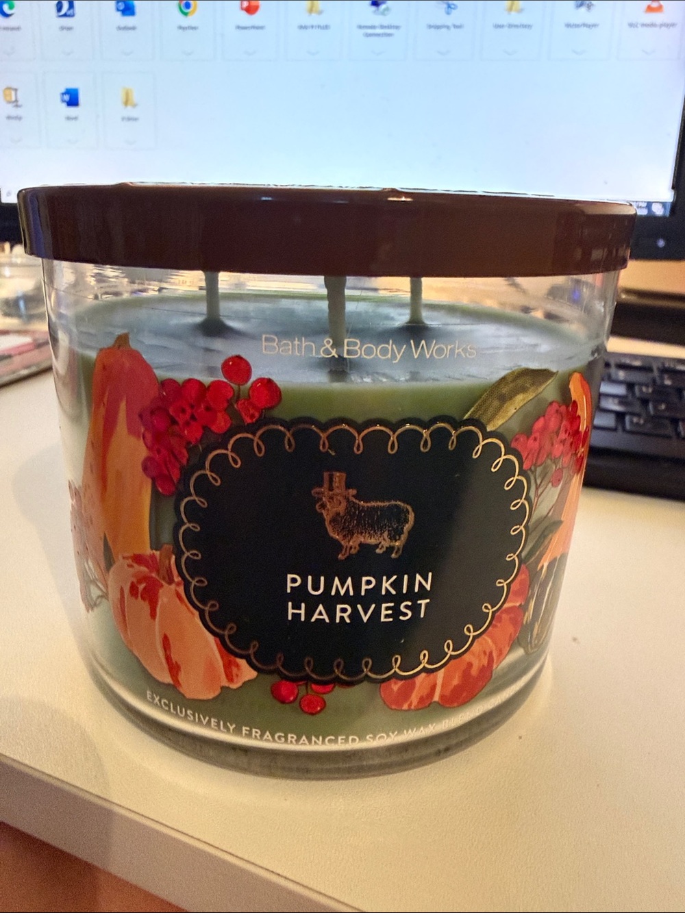 Bath & Body Works “Pumpkin Harvest” Three-Wick Candle